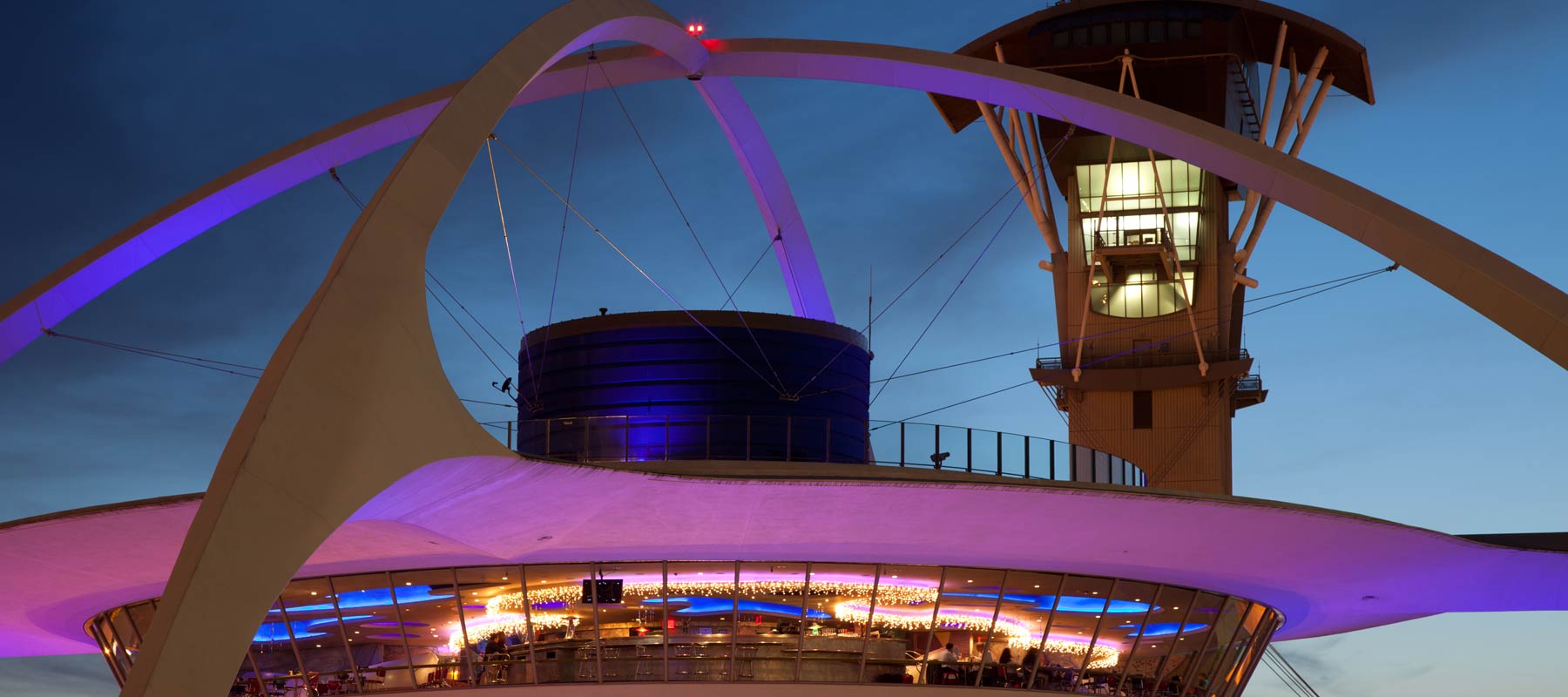 LAX Theme Building in Los Angeles at night